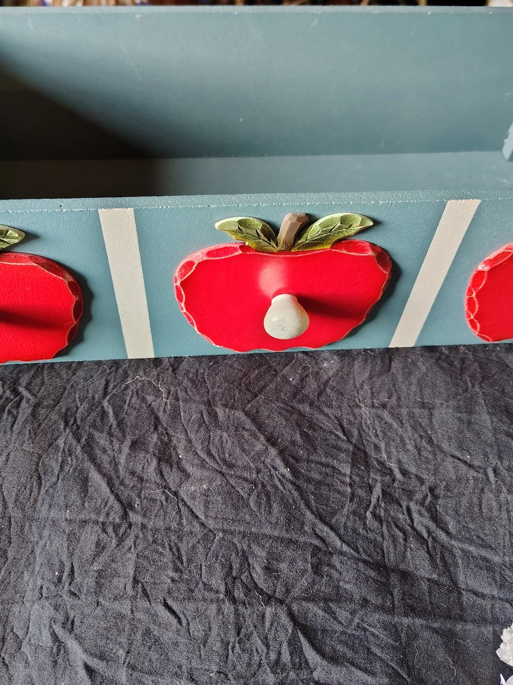 Bundle-Rustic Red Apple Wall Hook- And Apple Decorative 
